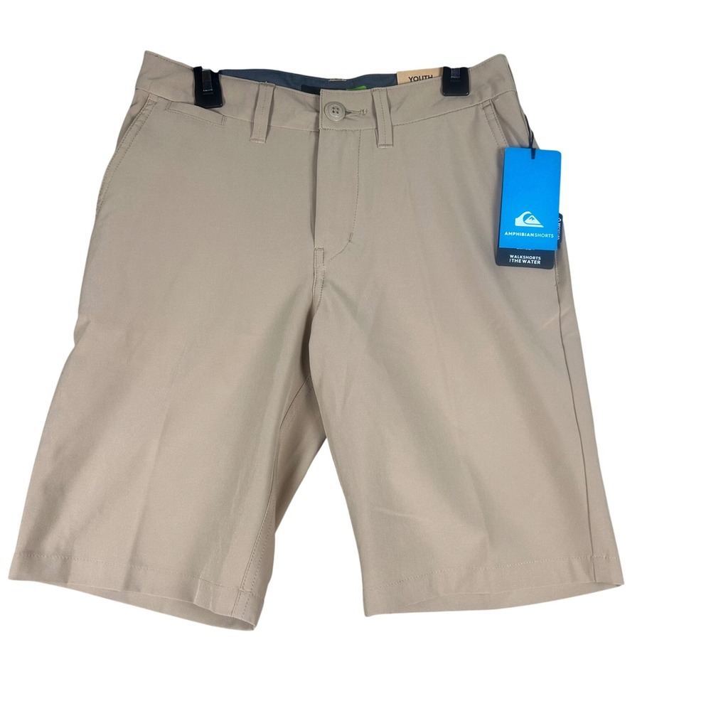 Quiksilver Youth Amphibian Shorts Khaki Tan Hybrid Walkshorts Size 12‎ New